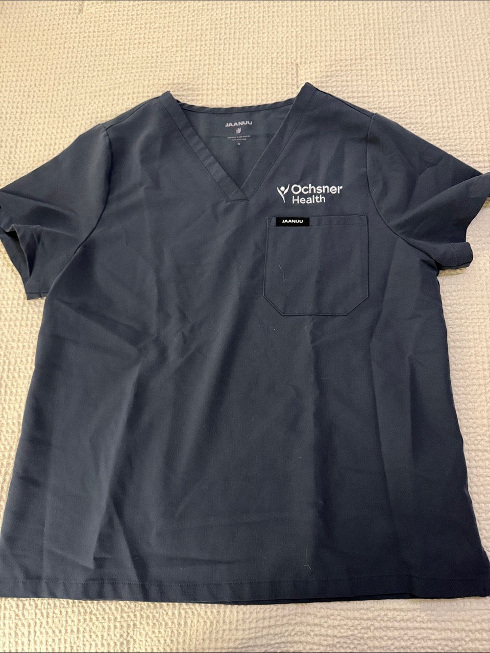 Jaanuu Charcoal V-Neck Scrub Top with Chest Pocket